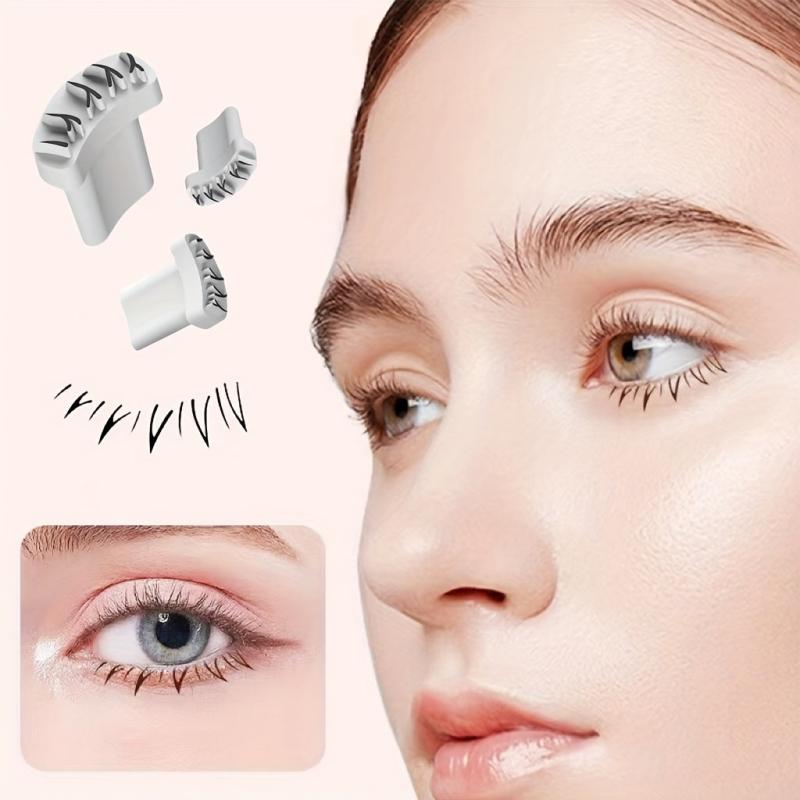 2 Pcs Silicone Lower Eyelash Stamps Makeup Tools Easy Applying Travel Portable