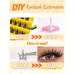 110pcs Clusters Eyelashes DIY Natural Curling False Eyelashes Extension