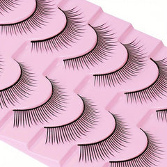 10 Pairs Natural Slender Curling False Eyelashes for Daily Use