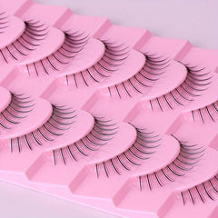 10 Pairs Natural Slender Curling False Eyelashes for Daily Use