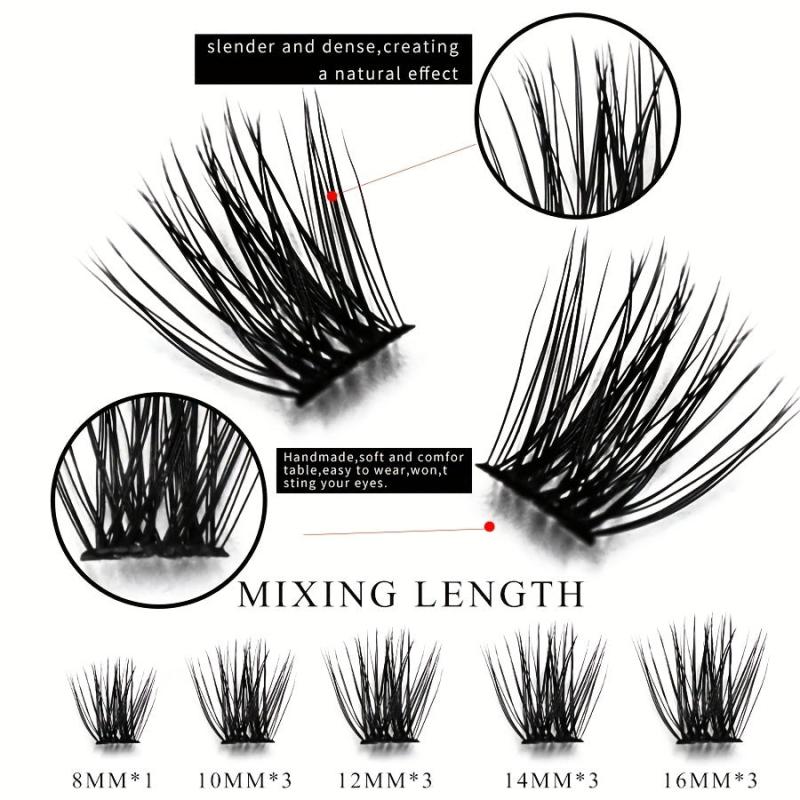 Thick Cluster Lashes Segmented Self Grafting Eyelashes Fluffy Volume