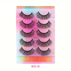 5 Pairs 3D Thick Eye Lashes Natural False Eyelashes