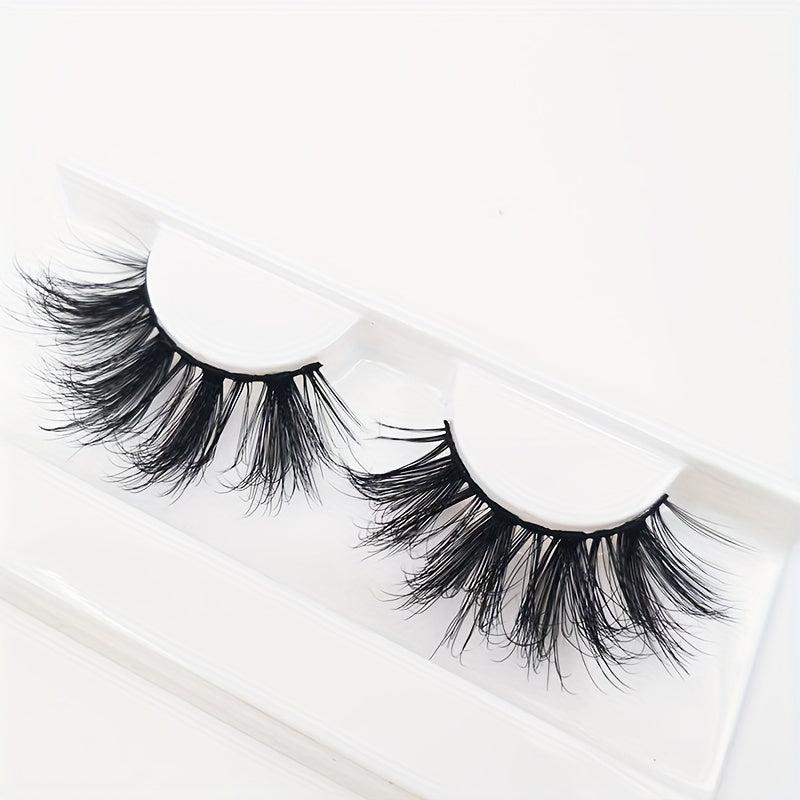 1 Pair 25MM 5D Silky False Eyelashes Classic Style Natural Look Lightweight Faux