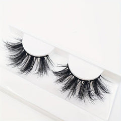 1 Pair 25MM 5D Silky False Eyelashes Classic Style Natural Look Lightweight Faux