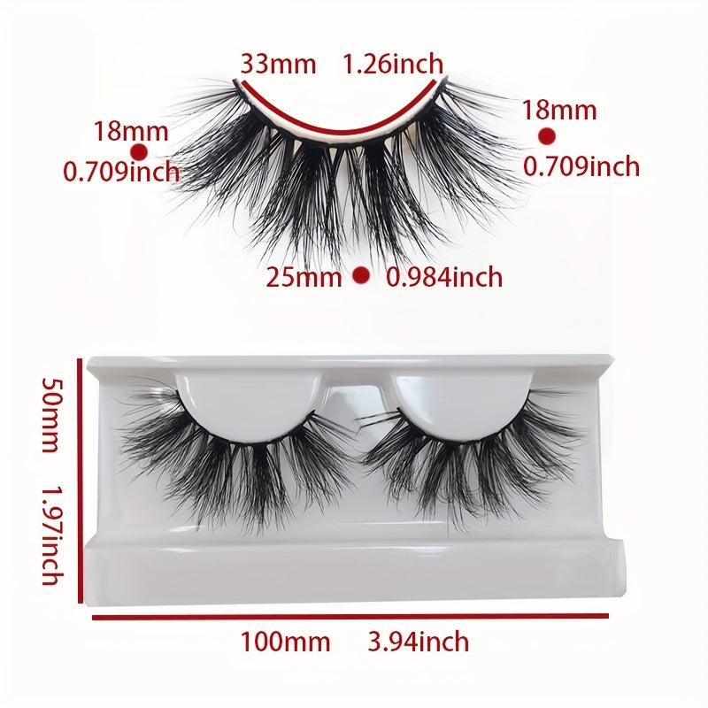 1 Pair 25MM 5D Silky False Eyelashes Classic Style Natural Look Lightweight Faux