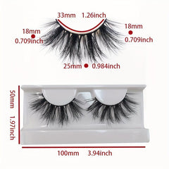 1 Pair 25MM 5D Silky False Eyelashes Classic Style Natural Look Lightweight Faux