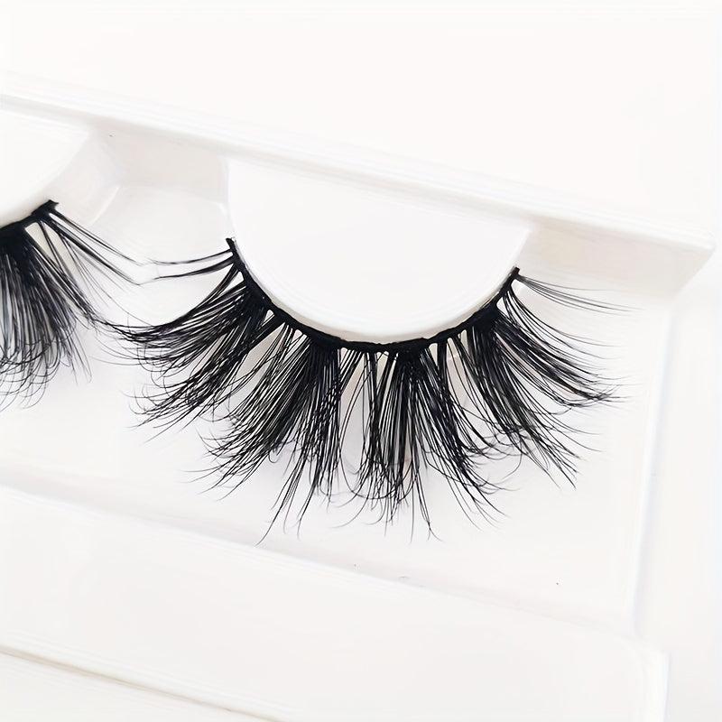 1 Pair 25MM 5D Silky False Eyelashes Classic Style Natural Look Lightweight Faux