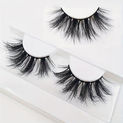 1 Pair 25MM 5D Silky False Eyelashes Classic Style Natural Look Lightweight Faux
