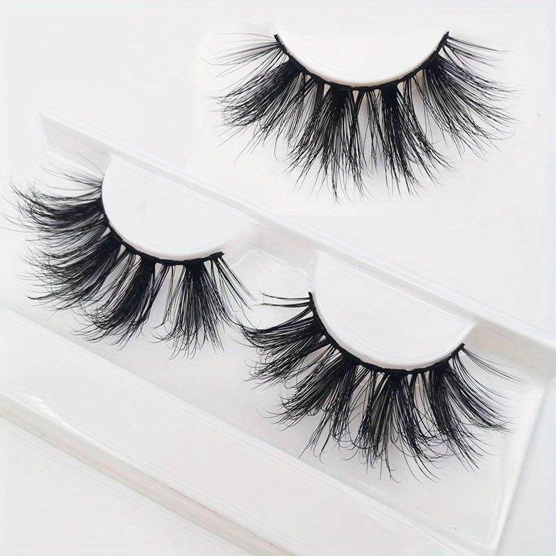 1 Pair 25MM 5D Silky False Eyelashes Classic Style Natural Look Lightweight Faux