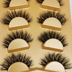 Faux Mink False Eyelashes 3D Curling Reusable Lashes 5 Pairs