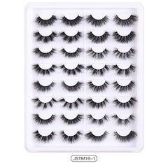 16 Pairs Messy False Eyelashes Natural Volume Thick Faux Mink Lashes