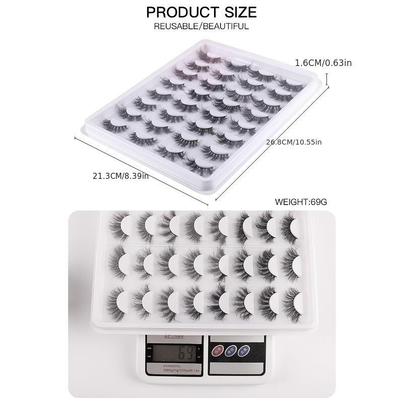16 Pairs Messy False Eyelashes Natural Volume Thick Faux Mink Lashes