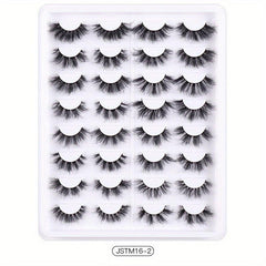 16 Pairs Messy False Eyelashes Natural Volume Thick Faux Mink Lashes