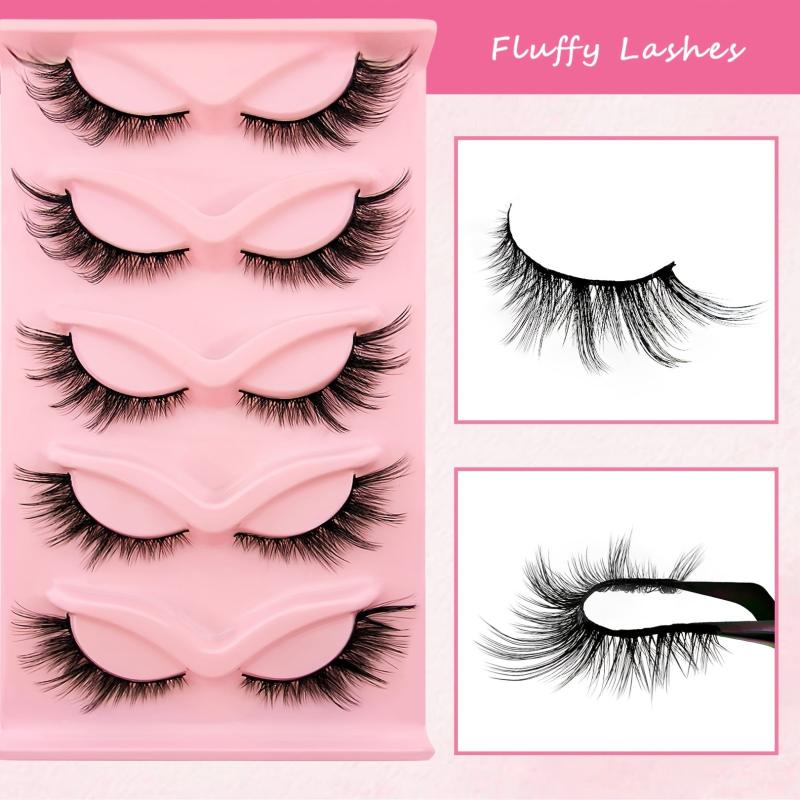 7 Pairs Cat Eye Natural Fluffy Little Devil Style Faux Mink False Eyelashes