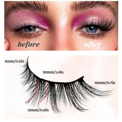 7 Pairs Cat Eye Natural Fluffy Little Devil Style Faux Mink False Eyelashes