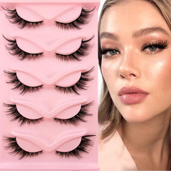 7 Pairs Cat Eye Natural Fluffy Little Devil Style Faux Mink False Eyelashes