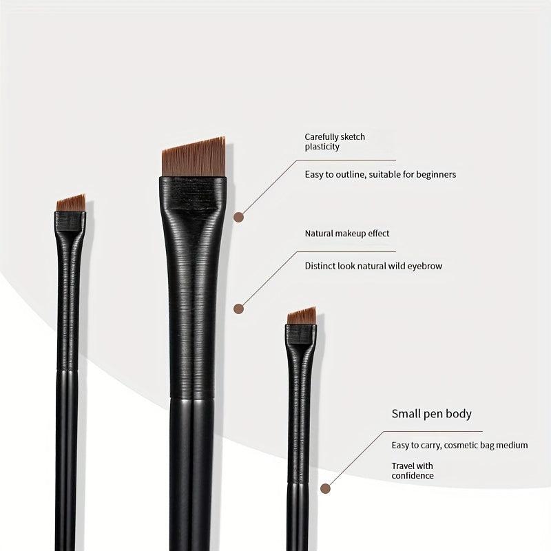 2pcs Angled Eyebrow & Eyeliner Brushes Set Slanted Eye Brow Tinting