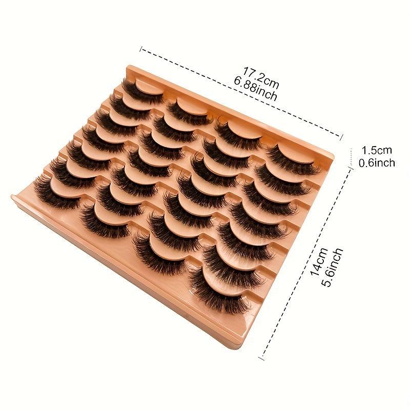 14 Pairs Natural Look False Eyelashes Volume Thick Messy Fluffy Curling Faux Min