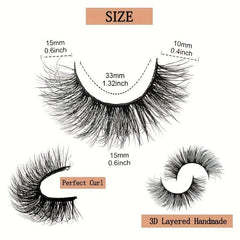 14 Pairs Natural Look False Eyelashes Volume Thick Messy Fluffy Curling Faux Min