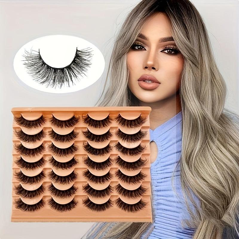 14 Pairs Natural Look False Eyelashes Volume Thick Messy Fluffy Curling Faux Min