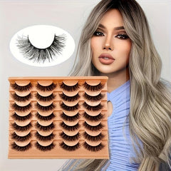 14 Pairs Natural Look False Eyelashes Volume Thick Messy Fluffy Curling Faux Min