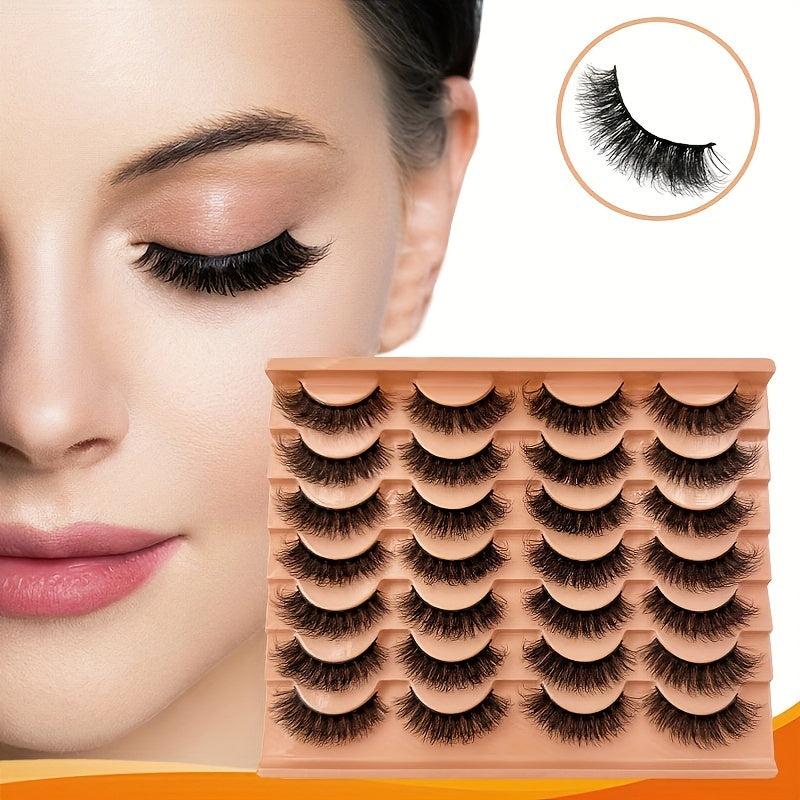 14 Pairs Natural Look False Eyelashes Volume Thick Messy Fluffy Curling Faux Min