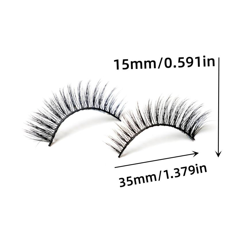3D Thick Slender False Eyelashes Realistic Wispy Lashes 5 Pairs