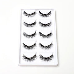 3D Thick Slender False Eyelashes Realistic Wispy Lashes 5 Pairs