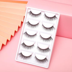 3D Thick Slender False Eyelashes Realistic Wispy Lashes 5 Pairs