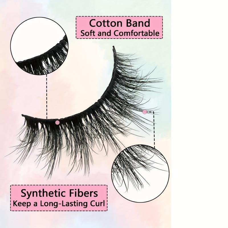 3 Pairs Cat Eye False Eyelashes Thick Fluffy Faux Mink False Lashes 16 18mm