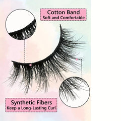 3 Pairs Cat Eye False Eyelashes Thick Fluffy Faux Mink False Lashes 16 18mm