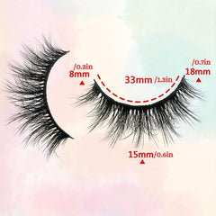 3 Pairs Cat Eye False Eyelashes Thick Fluffy Faux Mink False Lashes 16 18mm