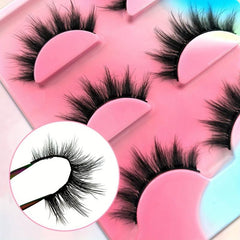 3 Pairs Cat Eye False Eyelashes Thick Fluffy Faux Mink False Lashes 16 18mm
