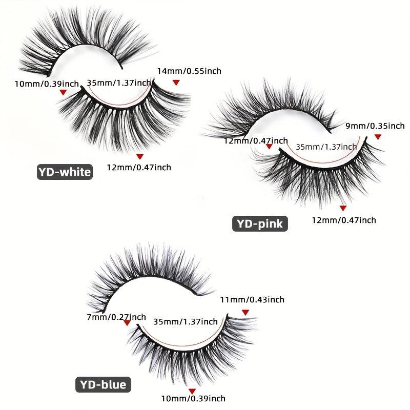 7 Pairs 3D False Eyelashes Fluffy Dramatic Lengthening Easy Wearing