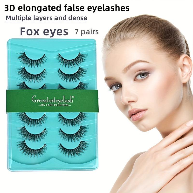 7 Pairs 3D False Eyelashes Fluffy Dramatic Lengthening Easy Wearing