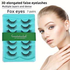 7 Pairs 3D False Eyelashes Fluffy Dramatic Lengthening Easy Wearing