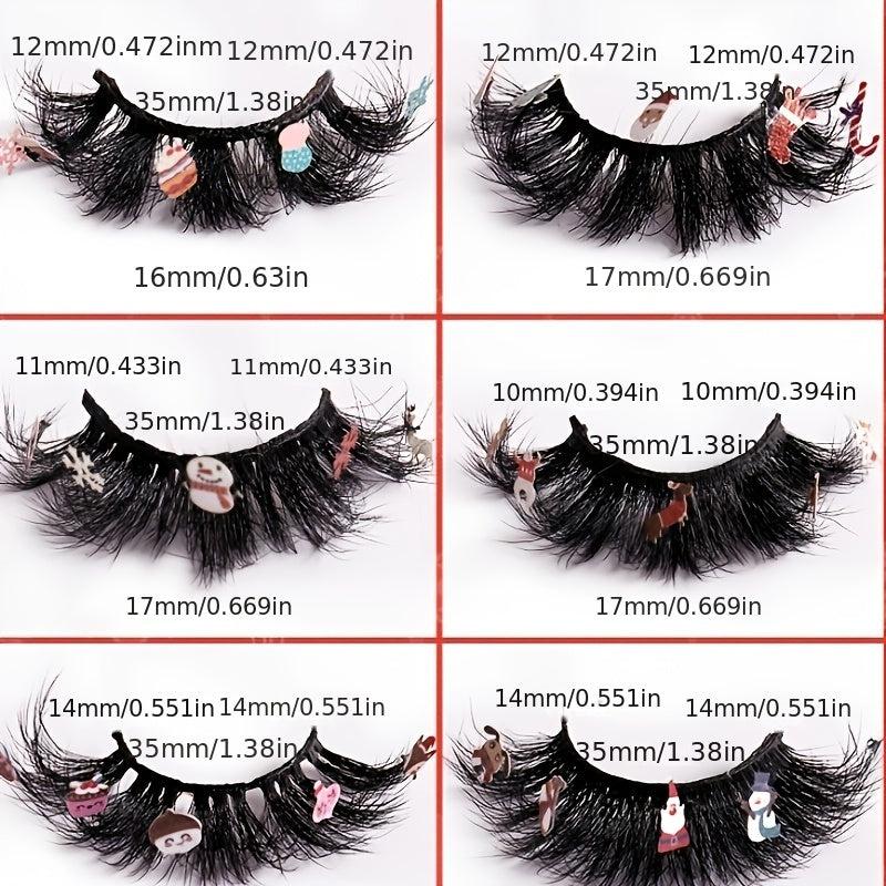 Christmas Faux Mink False Eyelashes With Sequins Thick Style