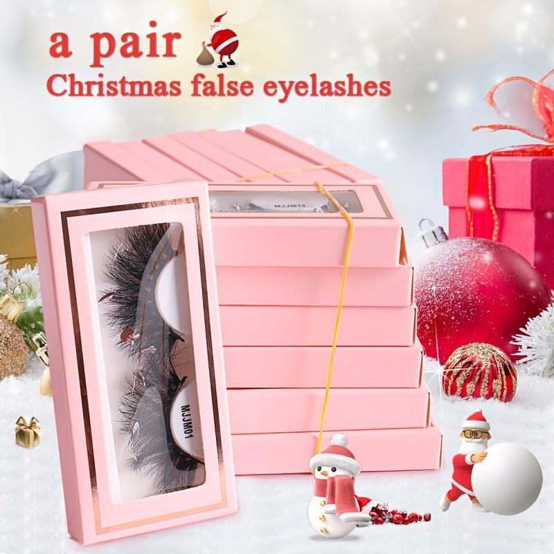 Christmas Faux Mink False Eyelashes With Sequins Thick Style