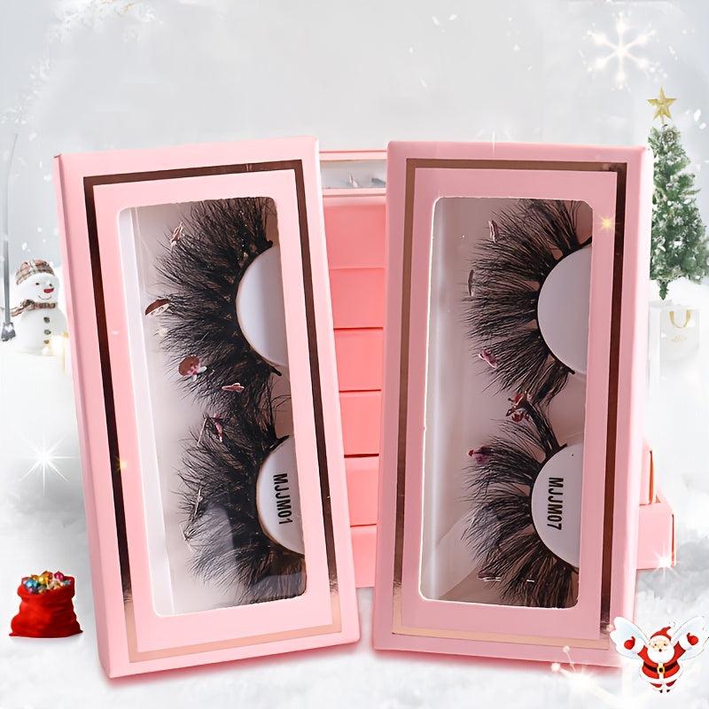 Christmas Faux Mink False Eyelashes With Sequins Thick Style