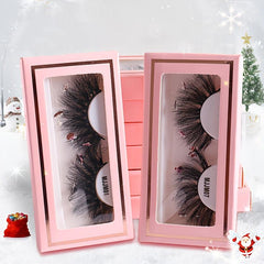 Christmas Faux Mink False Eyelashes With Sequins Thick Style