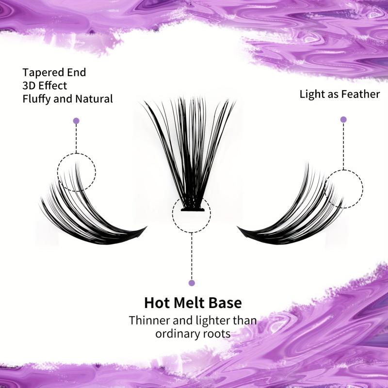 10D-40D Mixed DIY Soft False Lashes Extension 240 Pcs Cluster Large Capacity