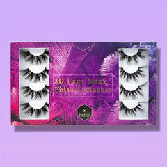 Natural Look 3D Thick Mink False Eyelashes - 8 Pairs
