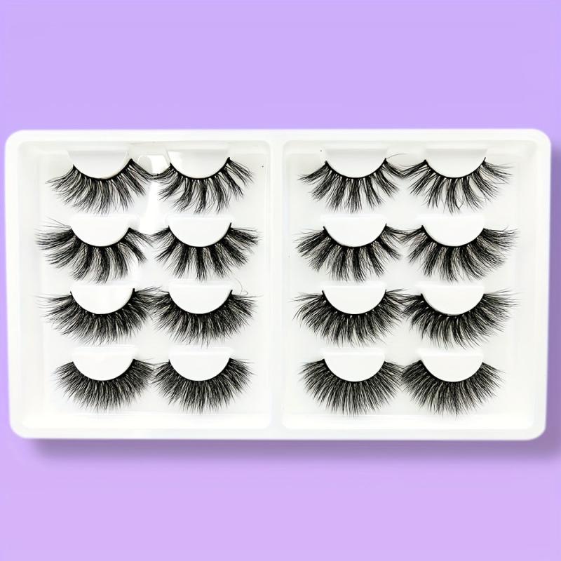 Natural Look 3D Thick Mink False Eyelashes - 8 Pairs