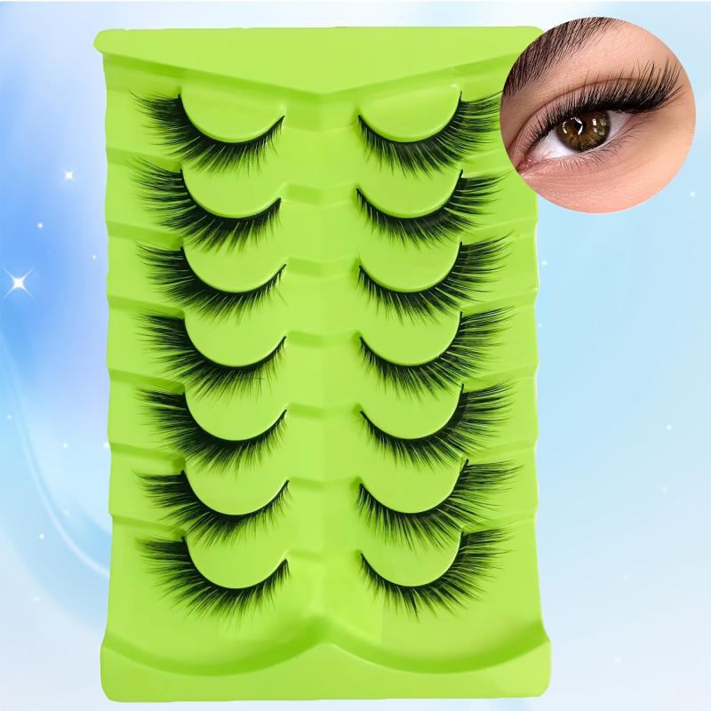 7 Pairs Cat Eye False Eyelashes Faux Mink Hair Fox Eye 3D Lashes