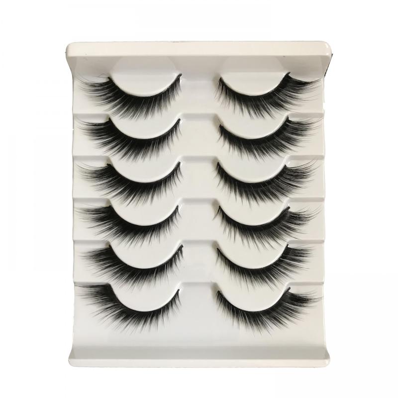 6 Pairs Fluffy Faux Mink Cat Eye False Eyelashes