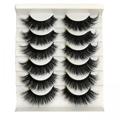6 Pairs Fluffy Faux Mink Cat Eye False Eyelashes