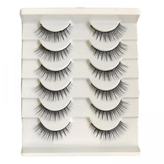 6 Pairs Fluffy Faux Mink Cat Eye False Eyelashes