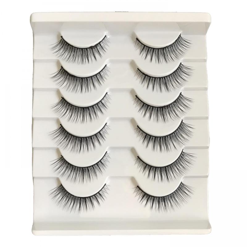 6 Pairs Fluffy Faux Mink Cat Eye False Eyelashes