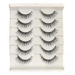 6 Pairs Fluffy Faux Mink Cat Eye False Eyelashes