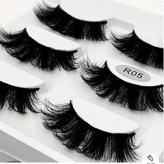 3 Pairs 6D False Eyelashes Thick Faux Mink Hair Layer Three-dimensional Lashes